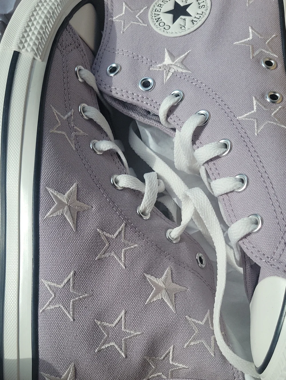 Converse Kids Lavender Star High-Top Sneakers
